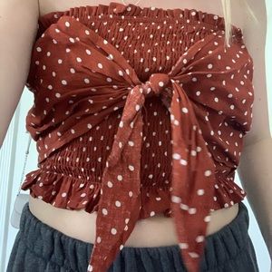Red polka dot tube top!
